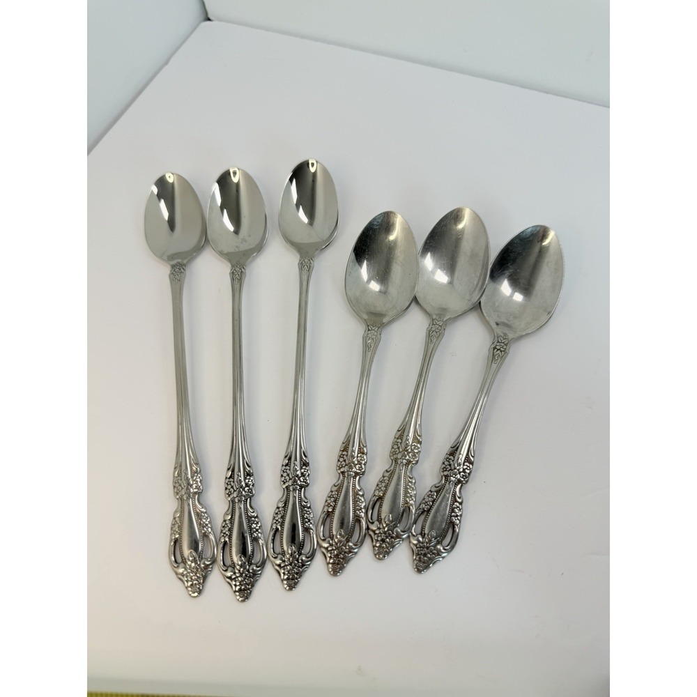 ONEIDA DISTINCTION DELUXE HH Stainless RAPHAEL 3 Iced Tea Spoons 3 Teaspoons